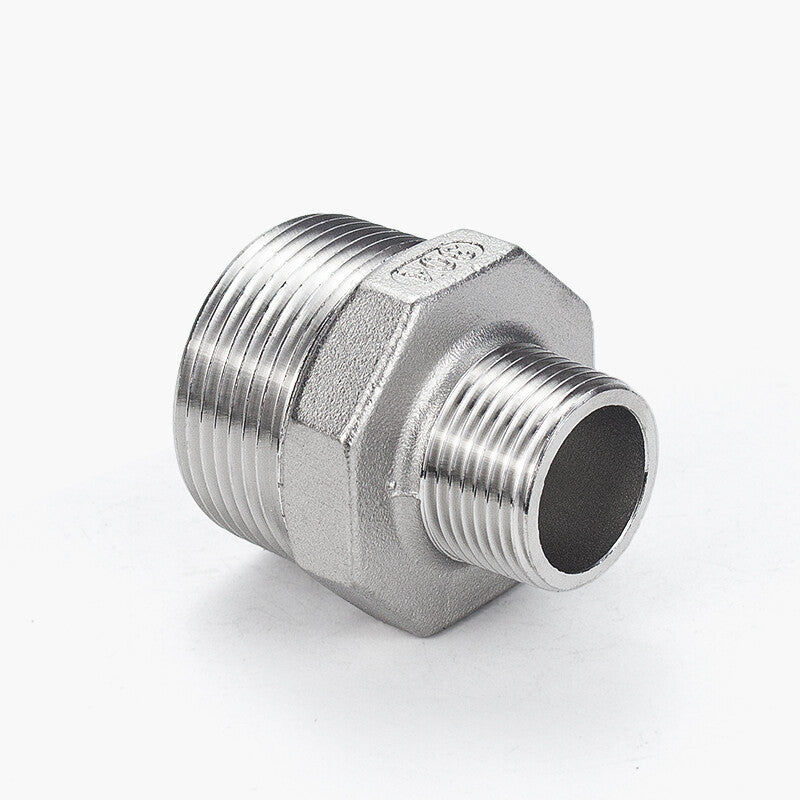 304 Stainless Steel Reducing Hexagon Nipple - Male to Male BSP Threaded Pipe Adapter