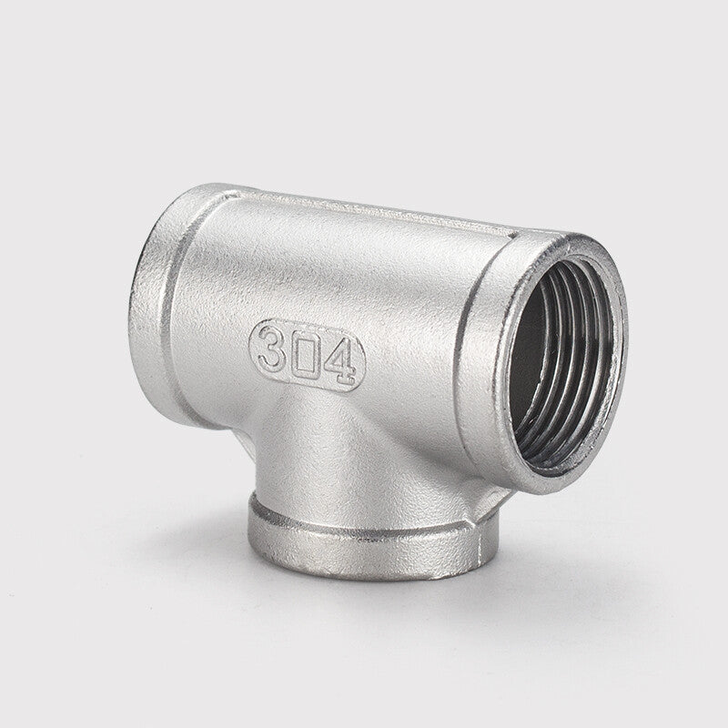 304 Stainless Steel Equal Female Tee - 3-Way BSP Threaded Pipe Fitting Connector