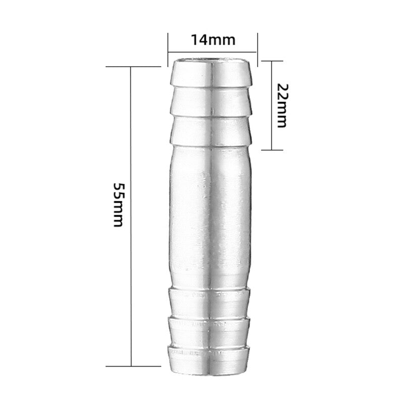 Premium 304 Stainless Steel Straight Barb Hose Joiner | Heavy-Duty Union Connector for Fuel, Water, & Air