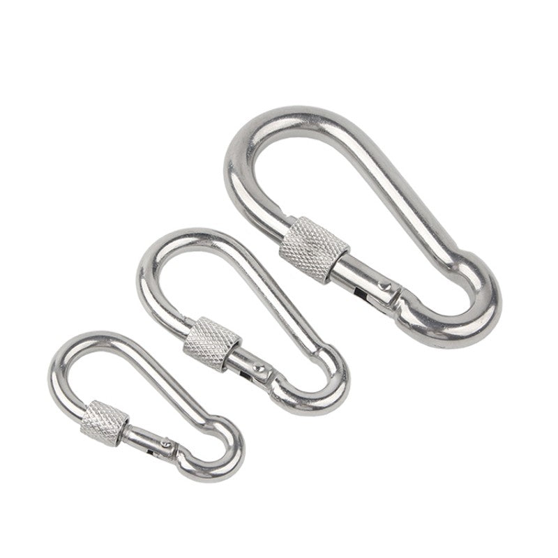 304 Stainless Steel Locking Carabiner Clip - Screw Gate Snap Hook