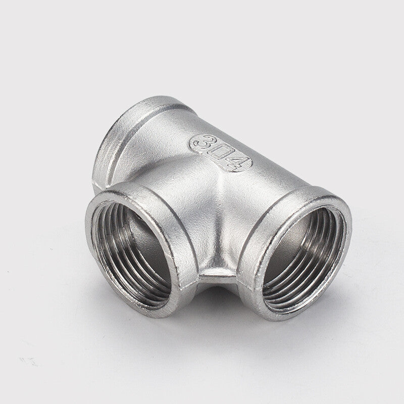 304 Stainless Steel Equal Female Tee - 3-Way BSP Threaded Pipe Fitting Connector