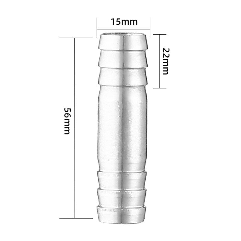 Premium 304 Stainless Steel Straight Barb Hose Joiner | Heavy-Duty Union Connector for Fuel, Water, & Air