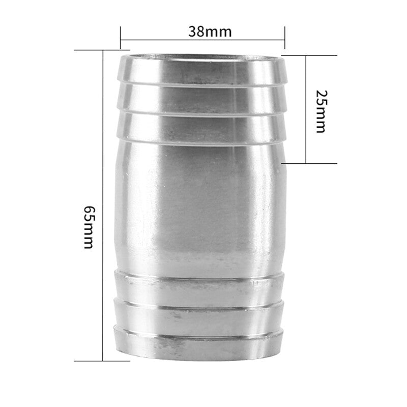 Premium 304 Stainless Steel Straight Barb Hose Joiner | Heavy-Duty Union Connector for Fuel, Water, & Air