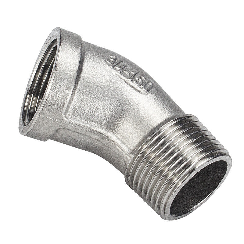 304 Stainless Steel 45° Elbow – Male x Female BSP Threaded Pipe Adapter