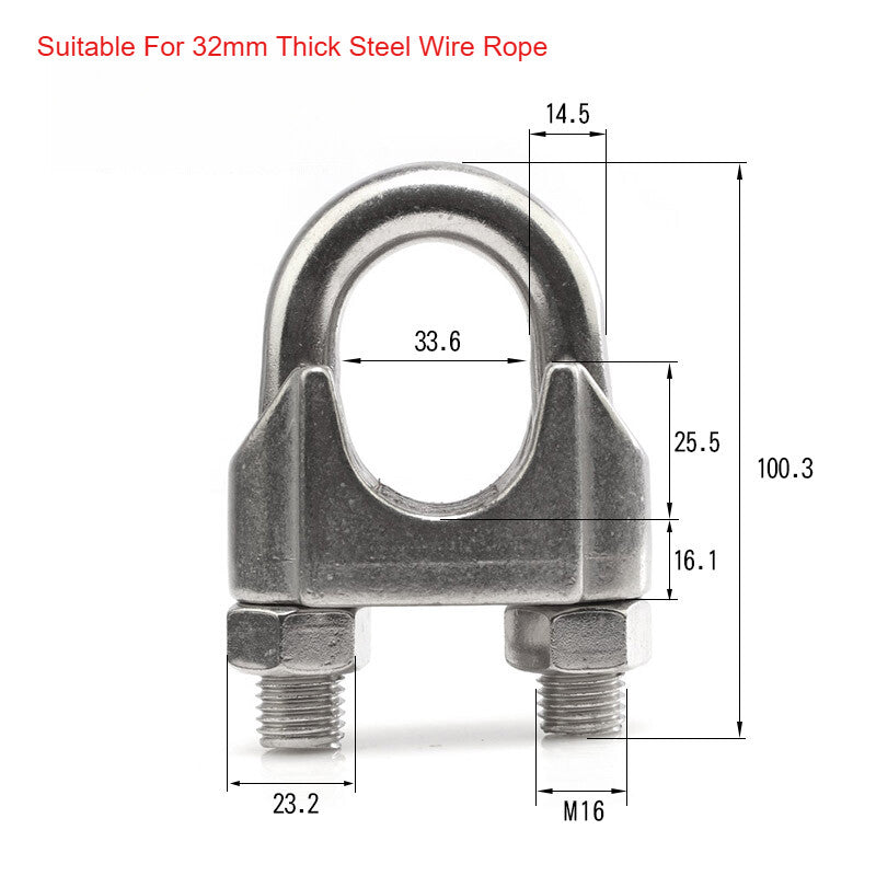 304 A2 Stainless Steel Wire Rope Grips & U-Bolt Clamps