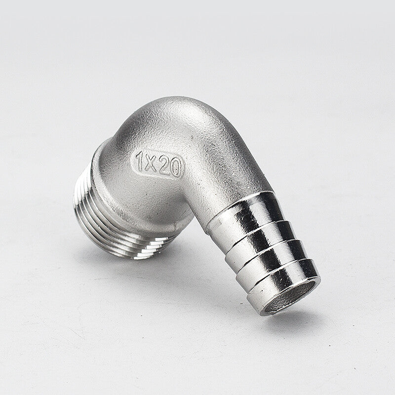304 Stainless Steel 90° Hose Barb Elbow – Male BSP Thread to Barb Tail Connector