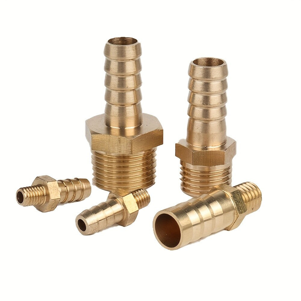 Brass Metric Male Thread to Hose Barb Connector – M4 to M20 Straight Tail Adapter