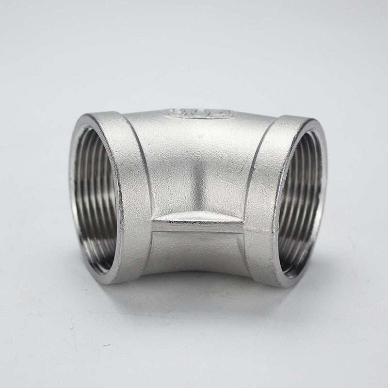 304 Stainless Steel 45° Female Elbow – Double Internal BSP Threaded Pipe Joiner