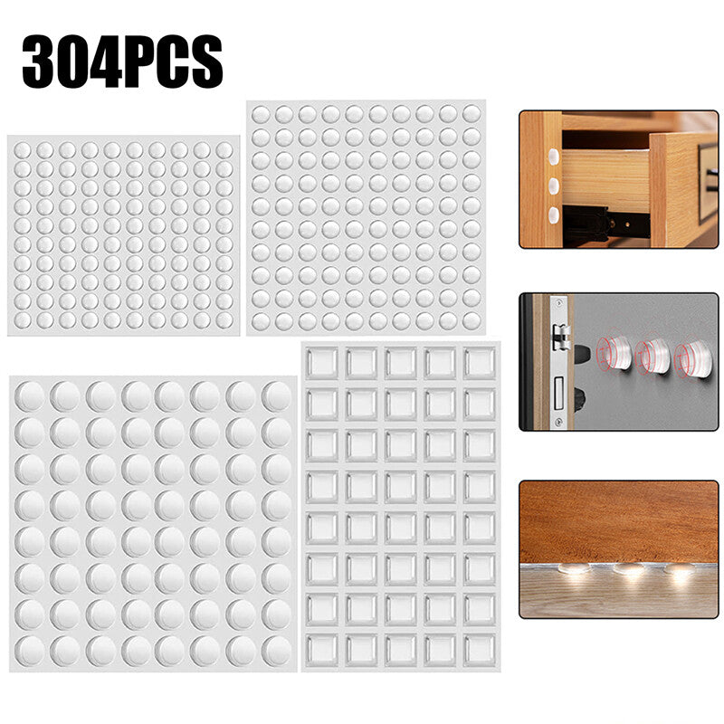 304-piece clear silicone cabinet bumper pad assortment