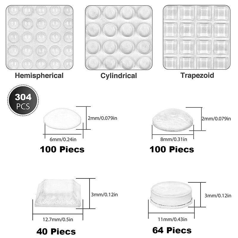 304-piece silicone bumper kit dimensions and pack contents