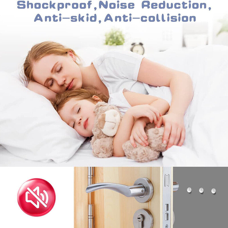Clear cabinet bumper pads for noise cushioning
