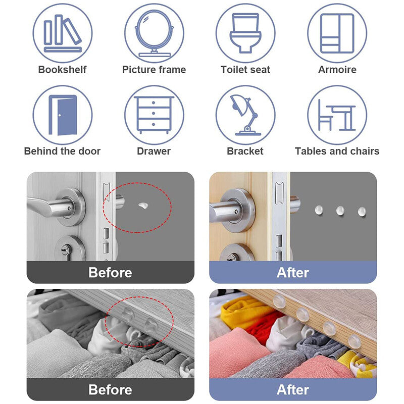 Silicone cabinet drawer and furniture bumper applications