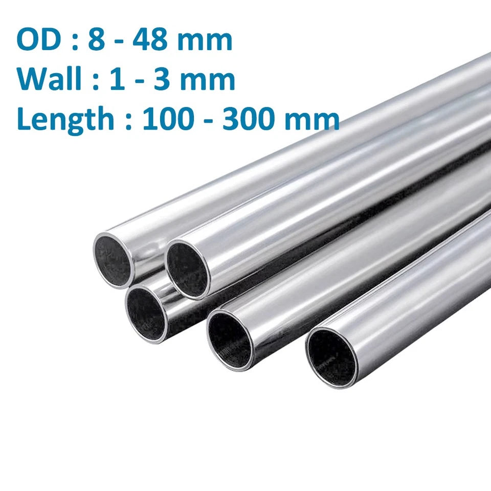 304 stainless steel round tube OD 8mm to 48mm