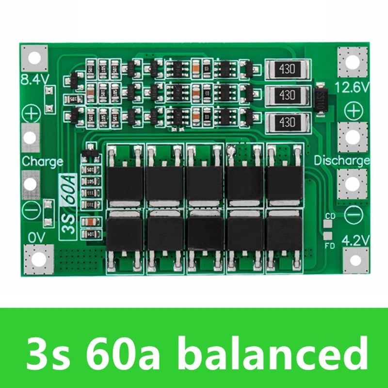 3S 60A Balance lithium battery protection board