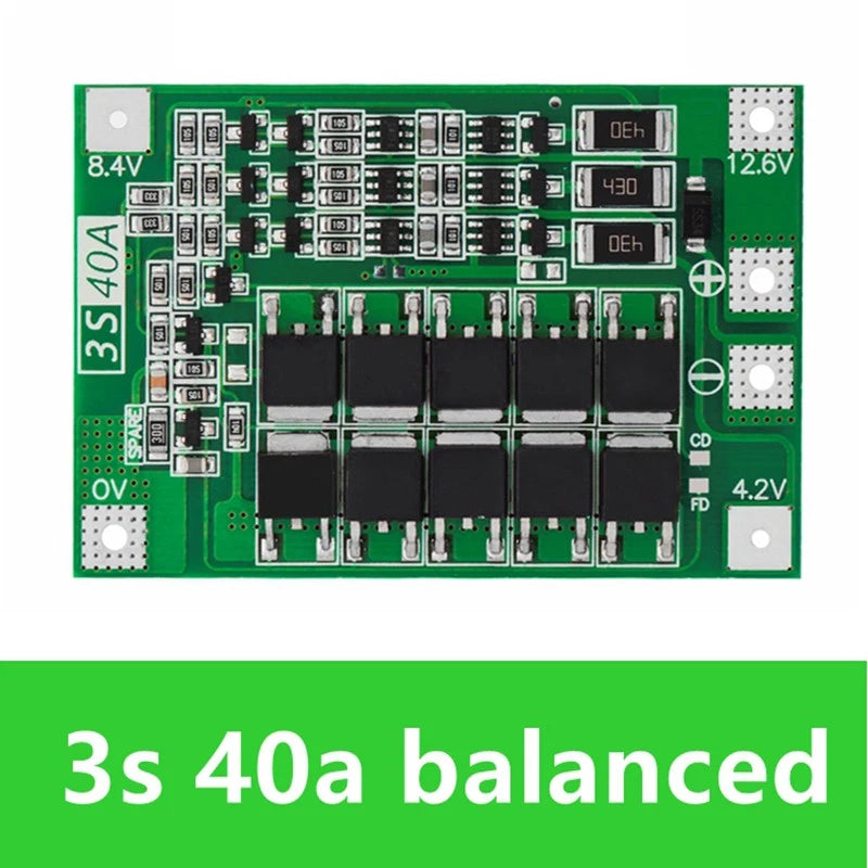 3S 40A Balance lithium battery protection board