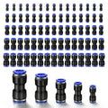 100-piece pneumatic push-fit straight union connector kit in five sizes