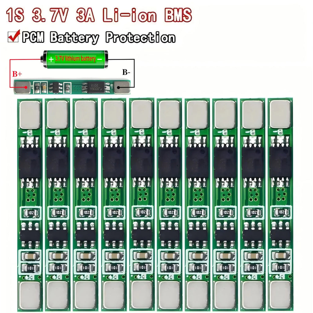 1S 3.7V 3A Li-ion LiPo BMS protection board