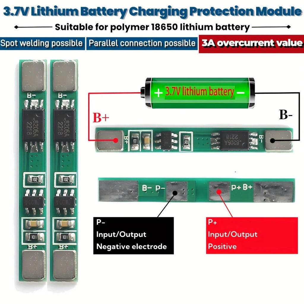 1S 3.7V 3A Li-ion LiPo BMS protection board - view 3