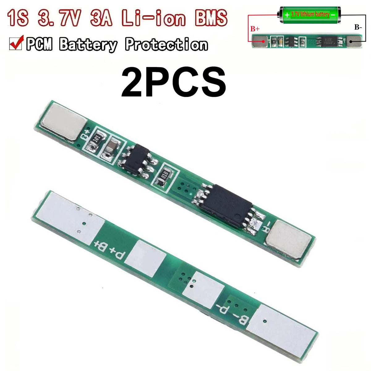 1S 3.7V 3A Li-ion LiPo BMS protection board - view 8