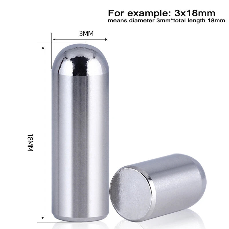 A2 304 stainless steel round dowel locating pin dimensions