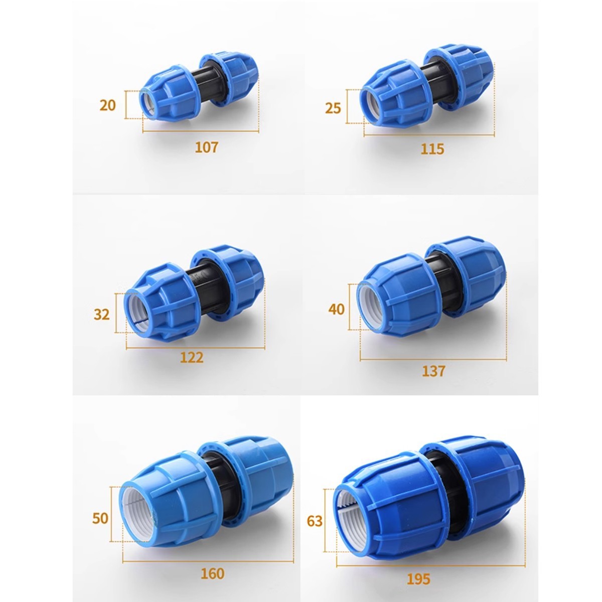 Straight MDPE compression fitting
