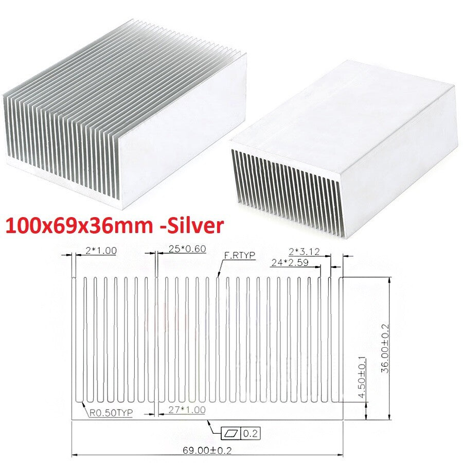High-Performance Aluminium Heatsink Radiator | Universal Thermal Cooling Blocks (Various Sizes)