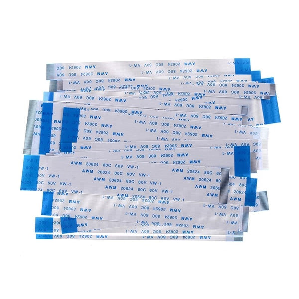 0.5mm Pitch FFC/FPC Flexible Flat Ribbon Cable | 40 to 80 Pin | Same Side / Opposite Side Options (10-Pack)