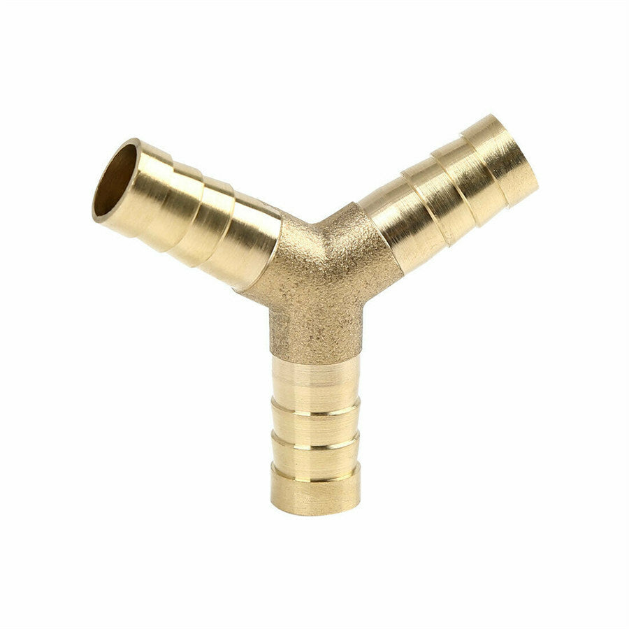 Solid Brass Y-Piece Hose Joiner – 3-Way Barbed Tubing Splitter for Air, Water & Fuel