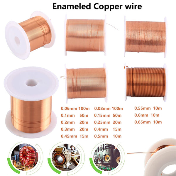 Enameled Copper Magnet Wire | High-Temperature Lacquered Insulation | 0.04mm - 1.3mm Sizes