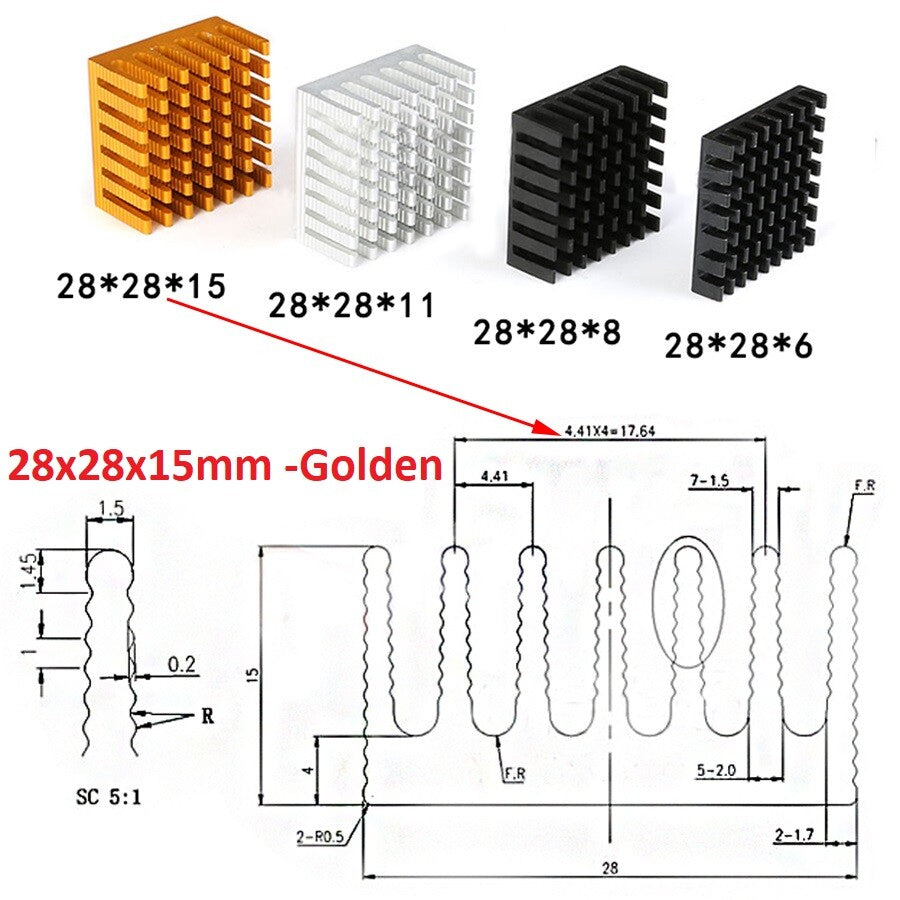 High-Performance Aluminium Heatsink Radiator | Universal Thermal Cooling Blocks (Various Sizes)