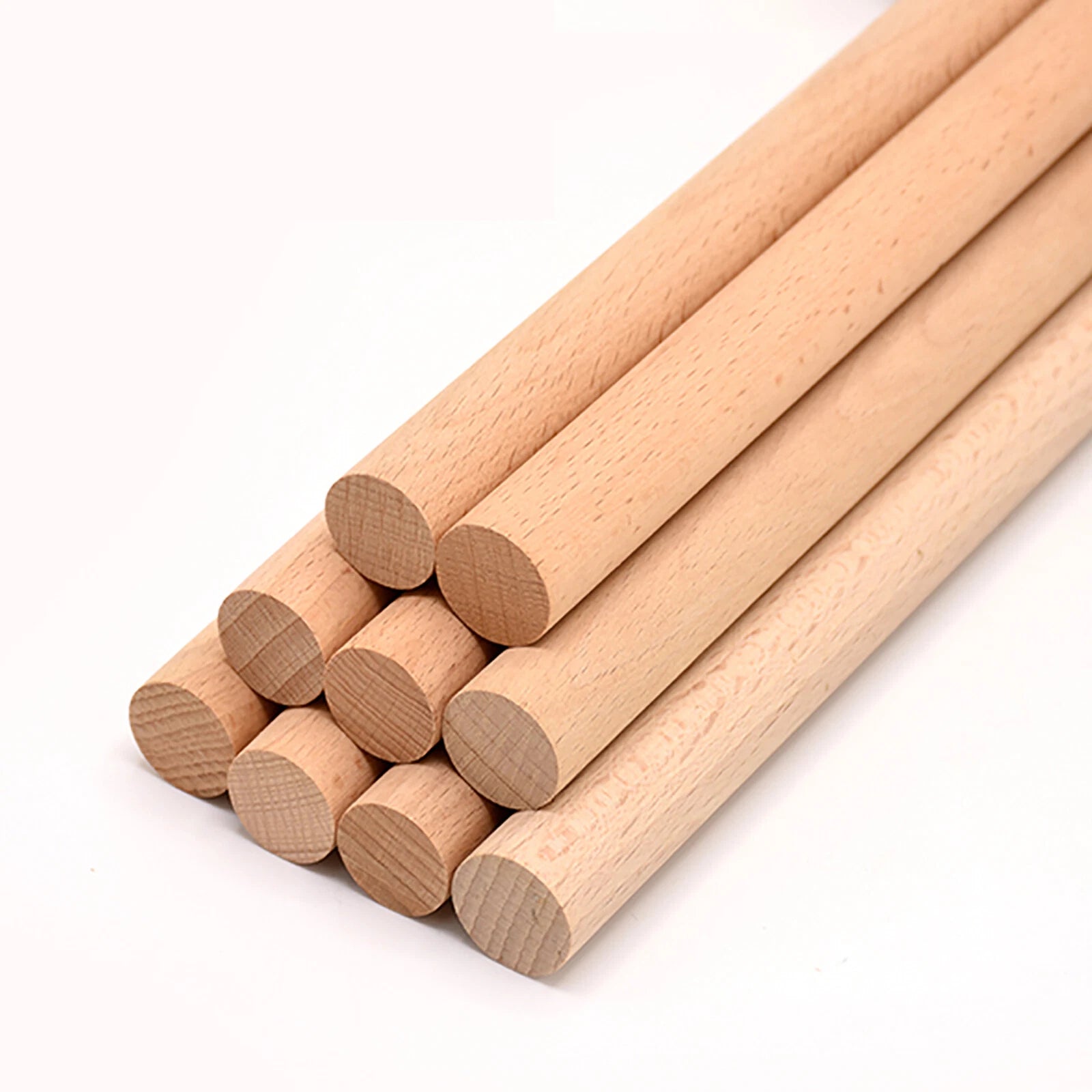 Wooden Dowel Rod 5,8,10,12,15,18,20-60mm Diameters x 100/200/300mm Wood Doweling