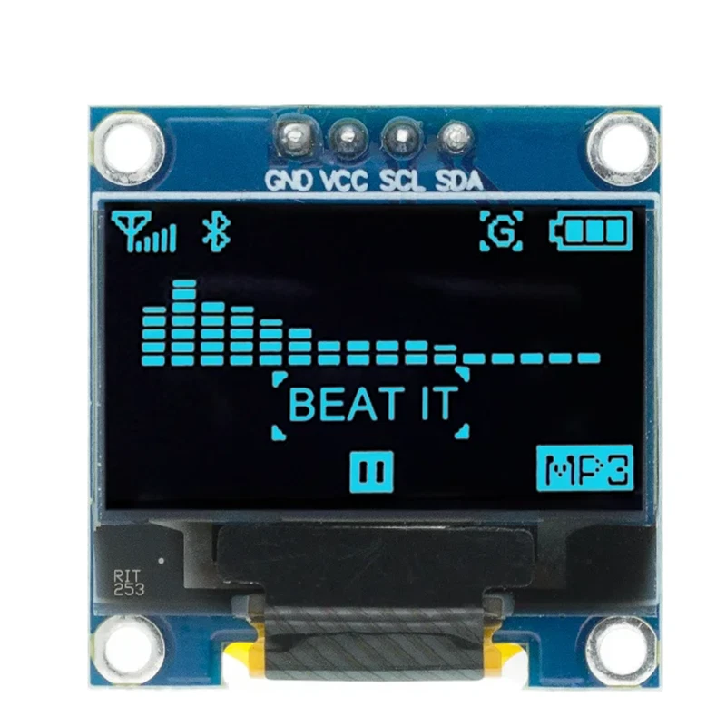 I2C 4-pin blue OLED display