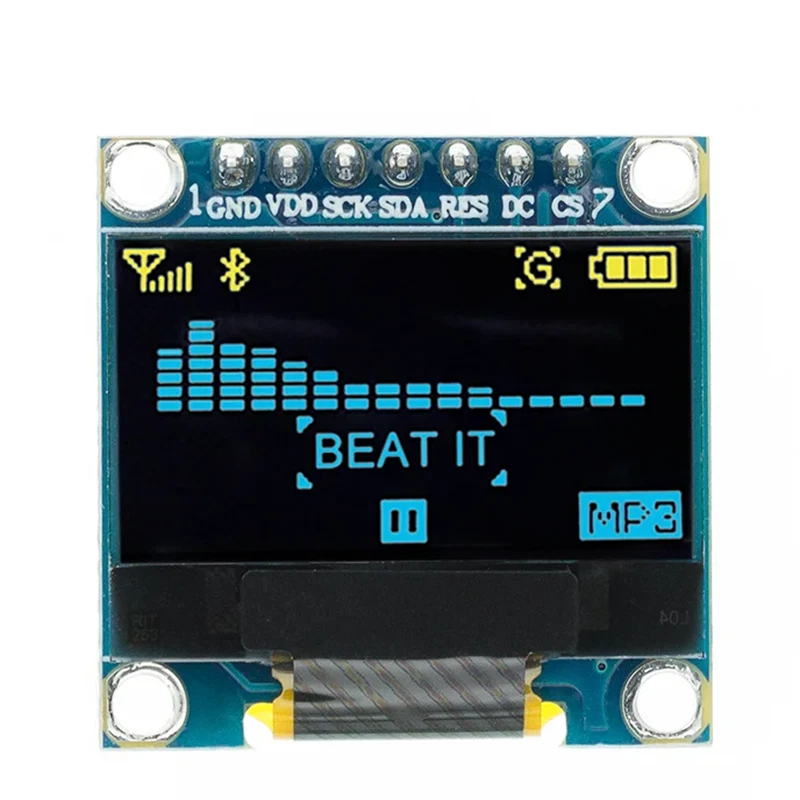 SPI 7-pin yellow and blue OLED display