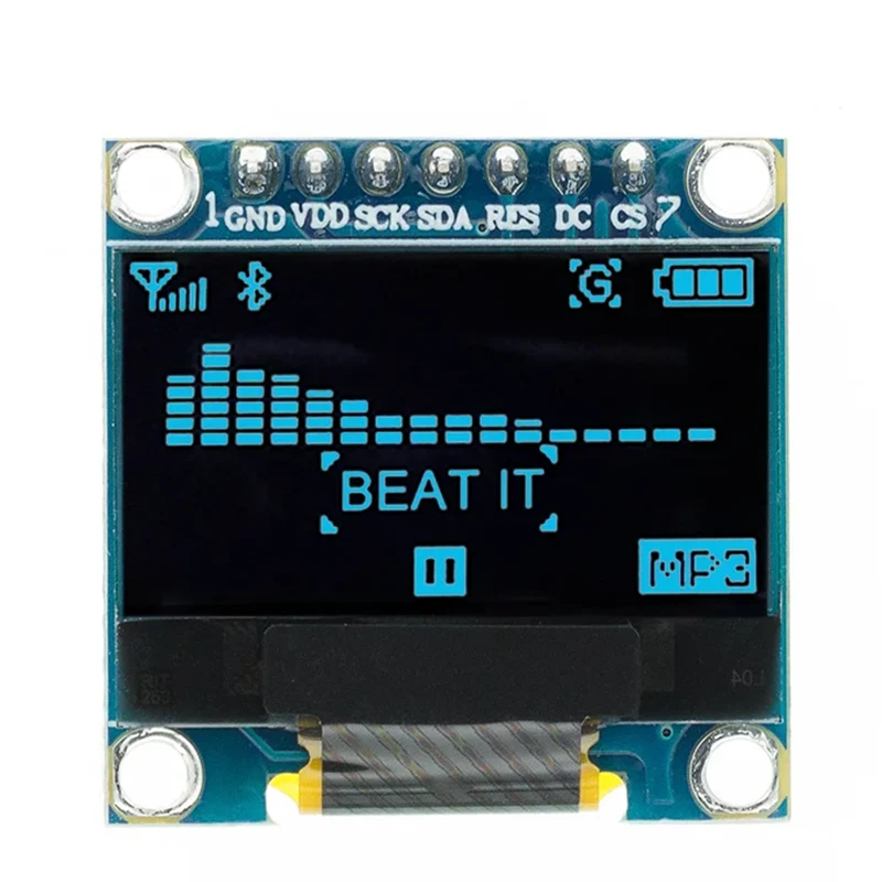 SPI 7-pin blue OLED display