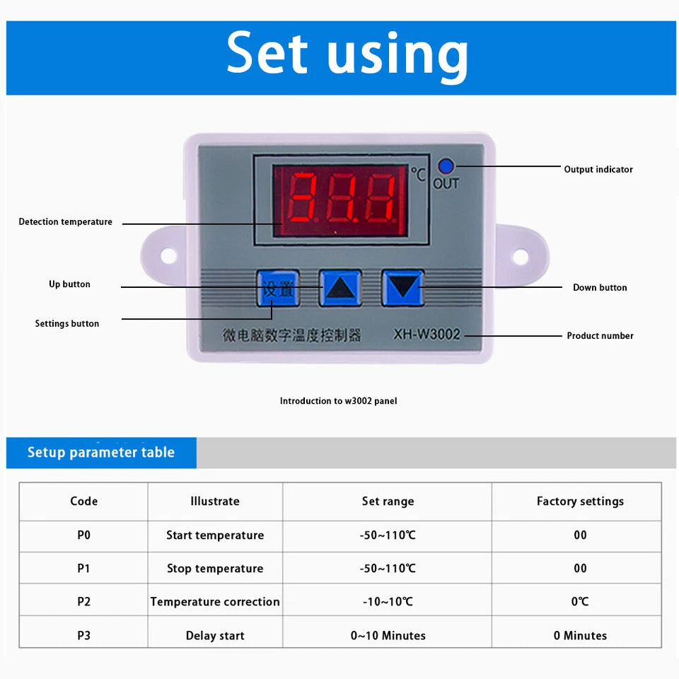 XH-W3001 thermostat controller details